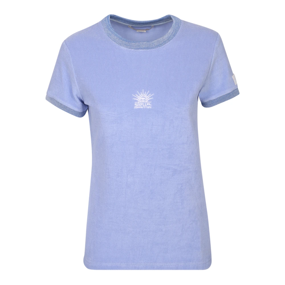 Stella Mccartney Logo-print Katoenen T-shirt Blue Dames