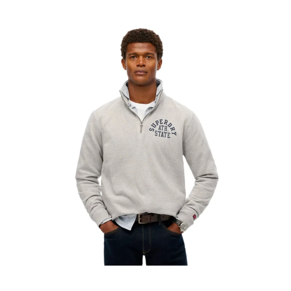 Superdry Grau Sweatshirt Mit Reißverschlusskragen Athletic Essentials - Bild 4