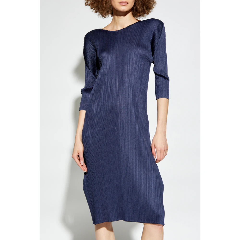 Issey Miyake Geplooide jurk Blue Dames