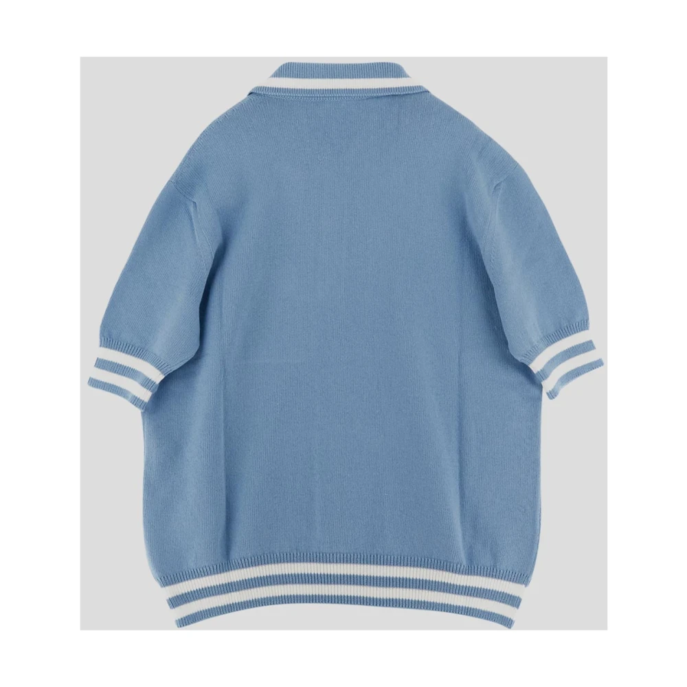 Balmain Stijlvol Gebreide Polo Blue Heren