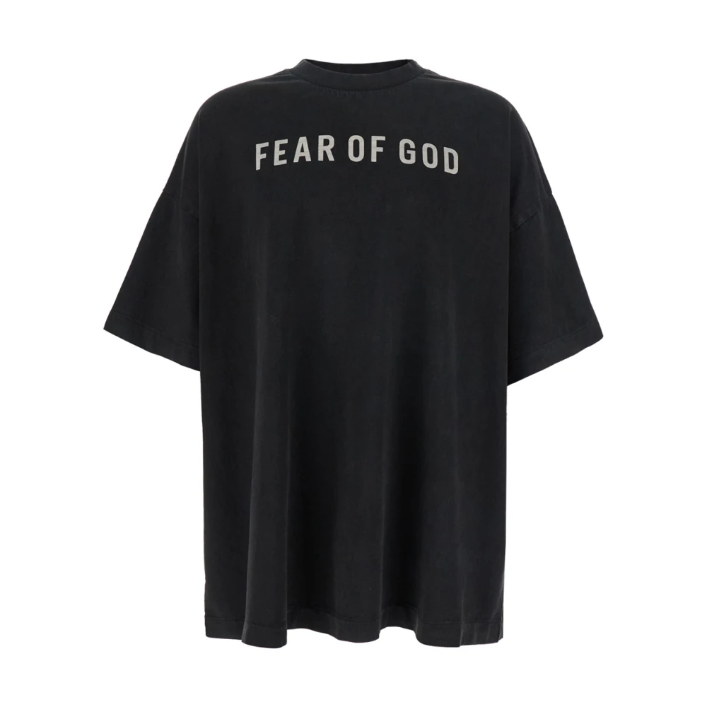 Fear Of God Grijze Logo Print Crew Neck Sweater Gray Heren