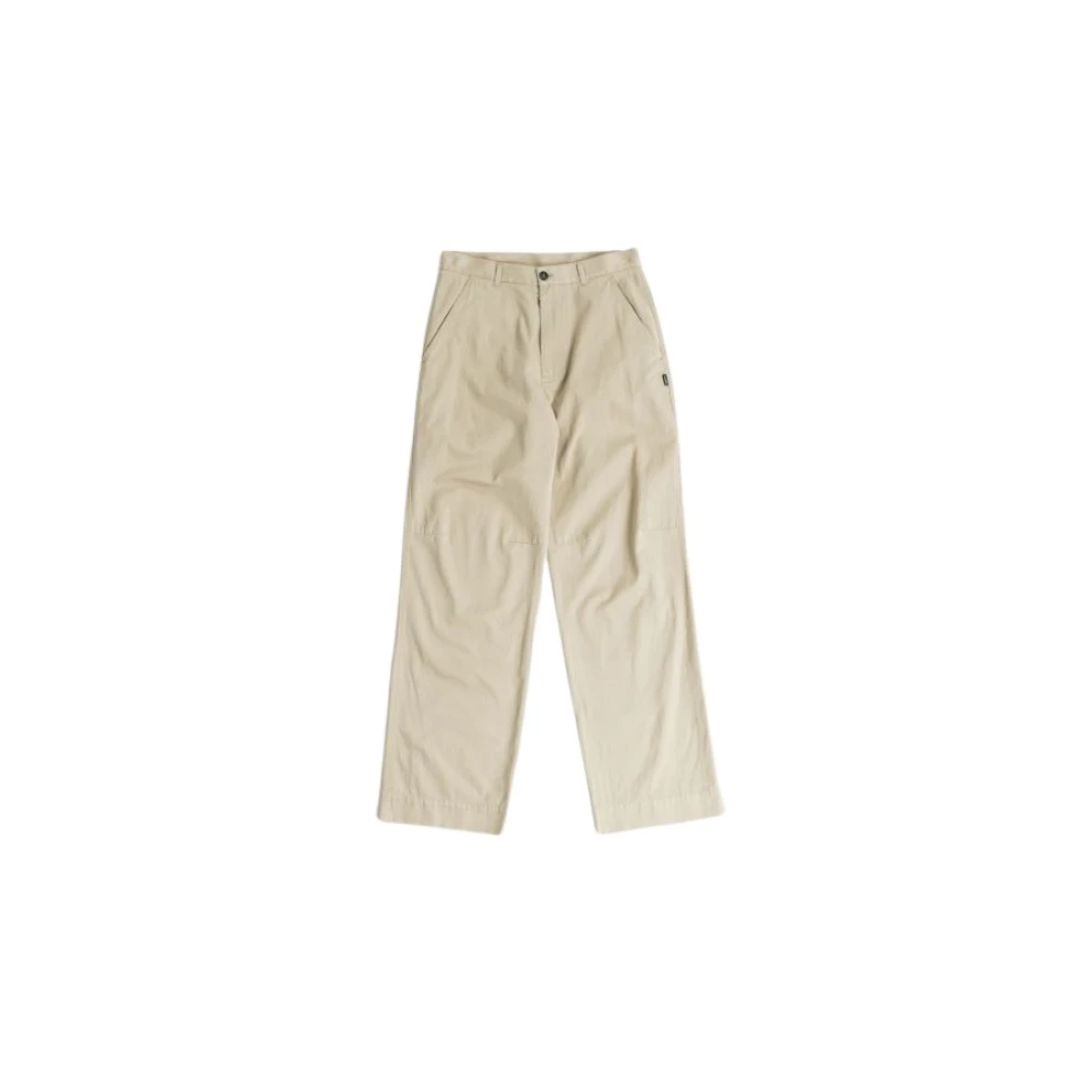 MM6 Maison Margiela Beige Wijde Broek Beige Dames