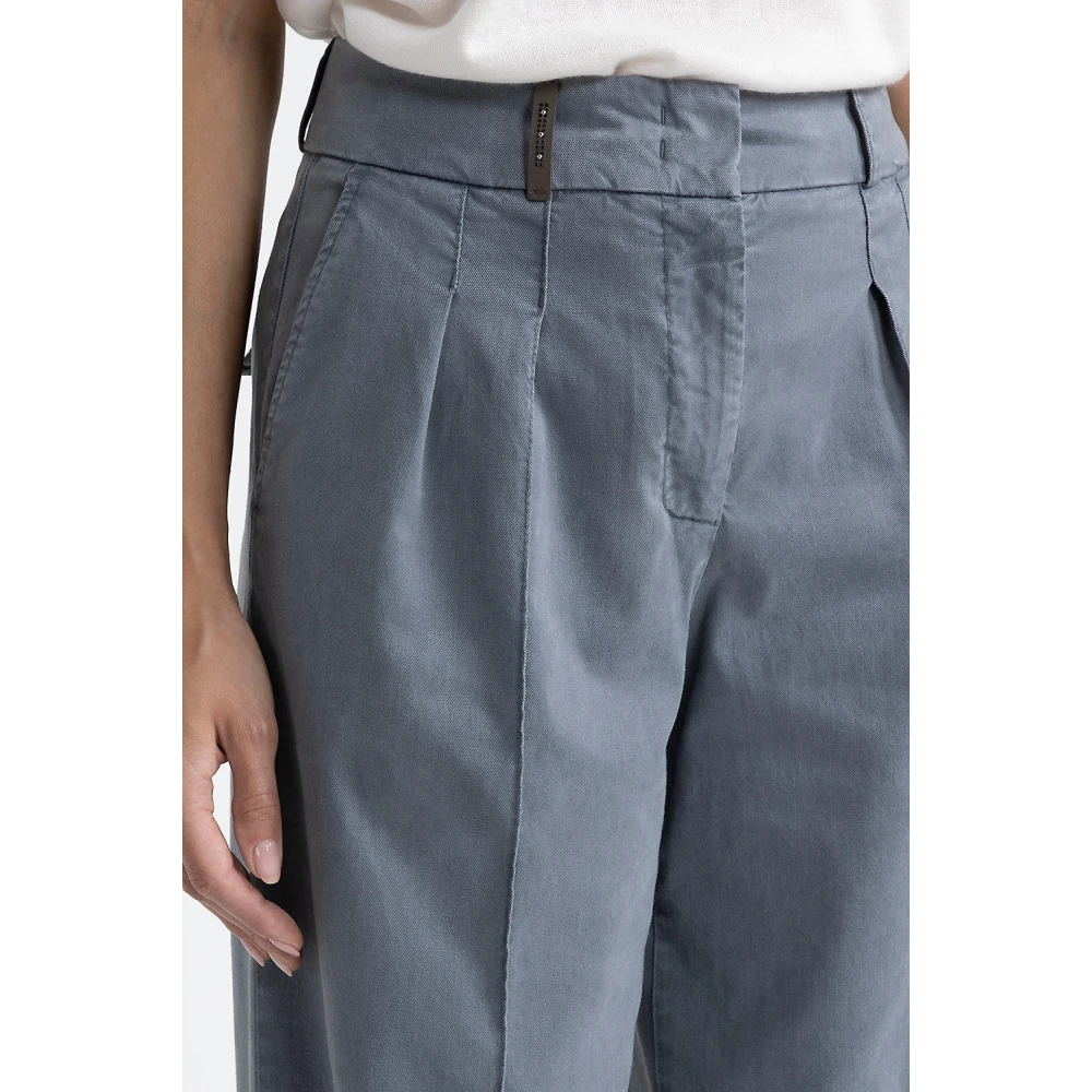 PESERICO Geplooide palazzo-broek Blue Dames