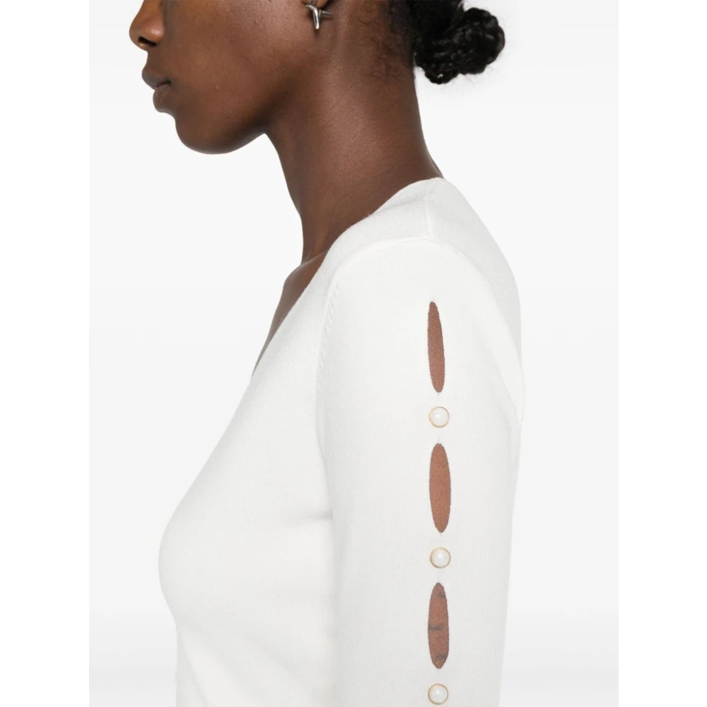 Twinset Witte Gebreide Top White Dames