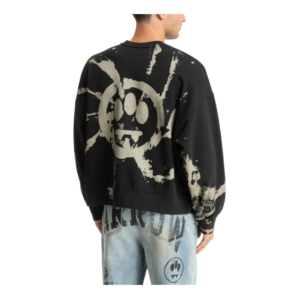Barrow Gestreept Multicolor Logo Sweatshirt Black Heren