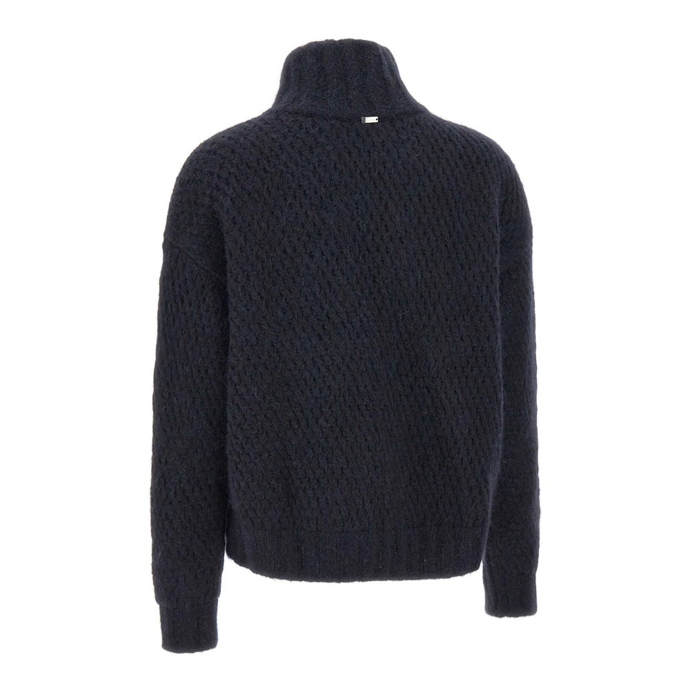 Herno Zachte Wol Alpaca Trui Navy Blauw Blue Dames