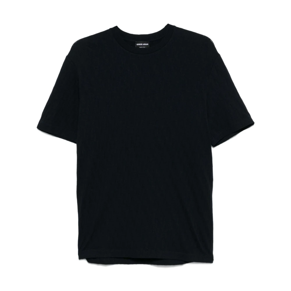 Giorgio Armani Geometrische Jacquard T-shirts en Polo's Black Heren