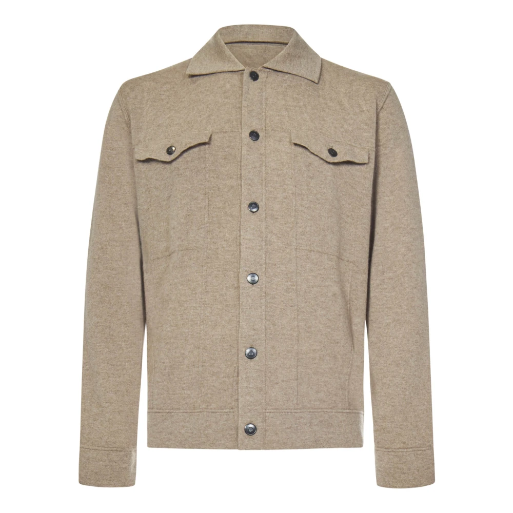 Kiton Luxe Beige Kasjmier Jas Beige Heren