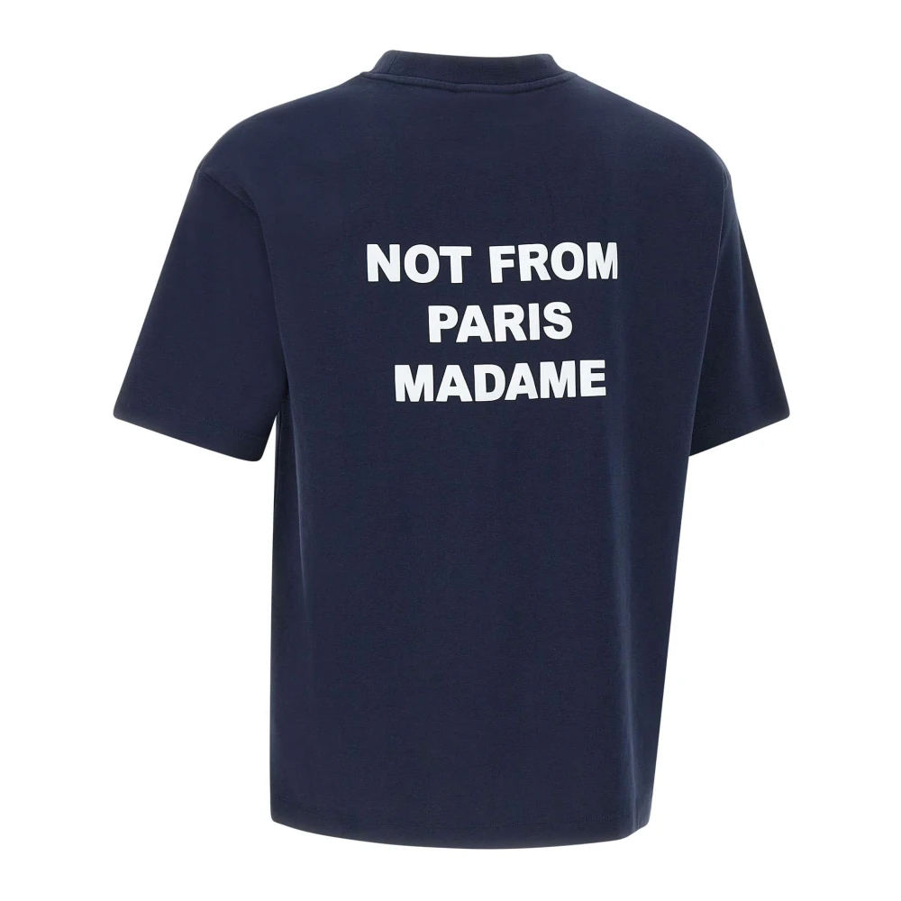 Drole de Monsieur Blauw Slogan Katoenen T-shirt Blue Heren