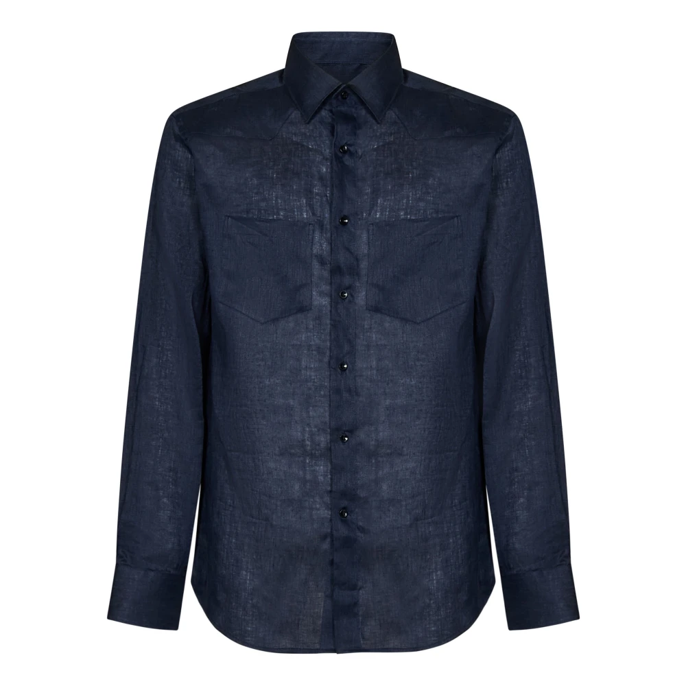 Low Brand Casual Shirts Blue Heren