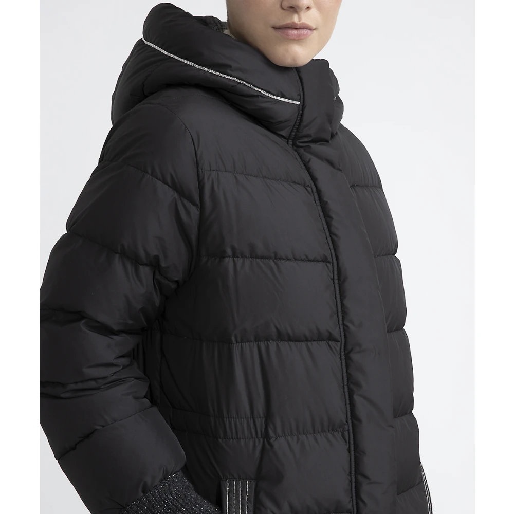 PESERICO WR perzikhuid microvezel donsjack Black Dames
