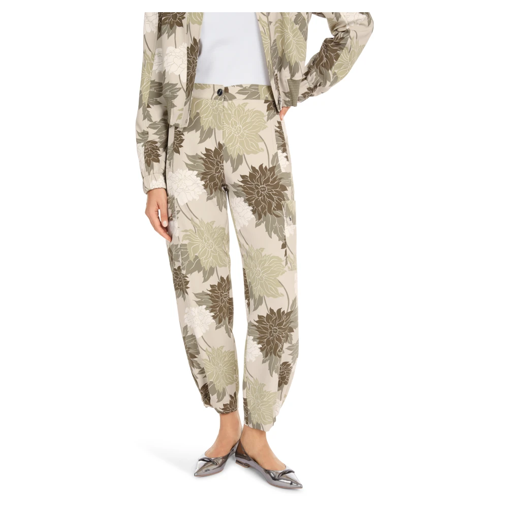 Marc Cain Relaxte cargobroek met bloemenprint Multicolor Dames