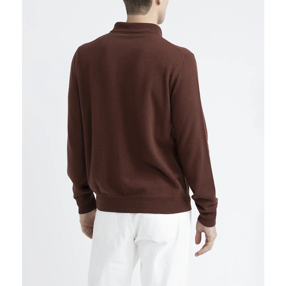 PESERICO Merinowol en kasjmier vest Brown Heren