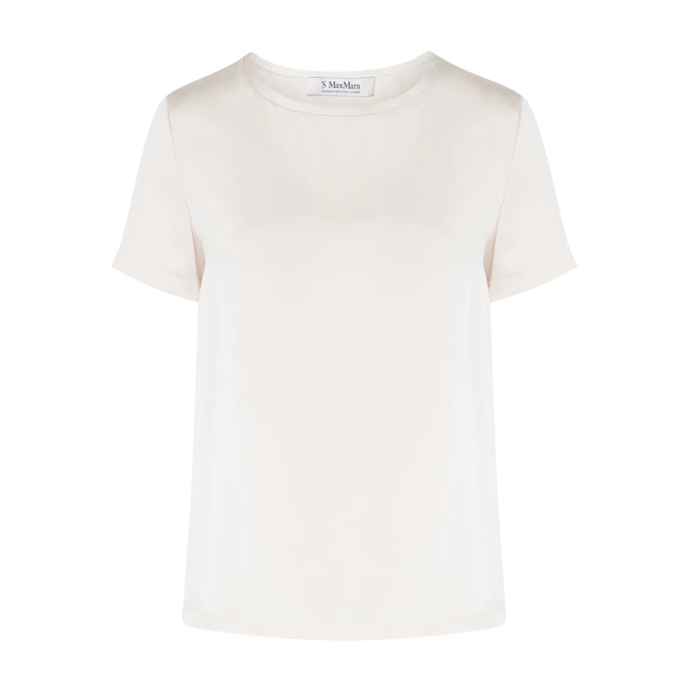 Max Mara Ivoor Zijden T-Shirt Rebecca Stijl White Dames