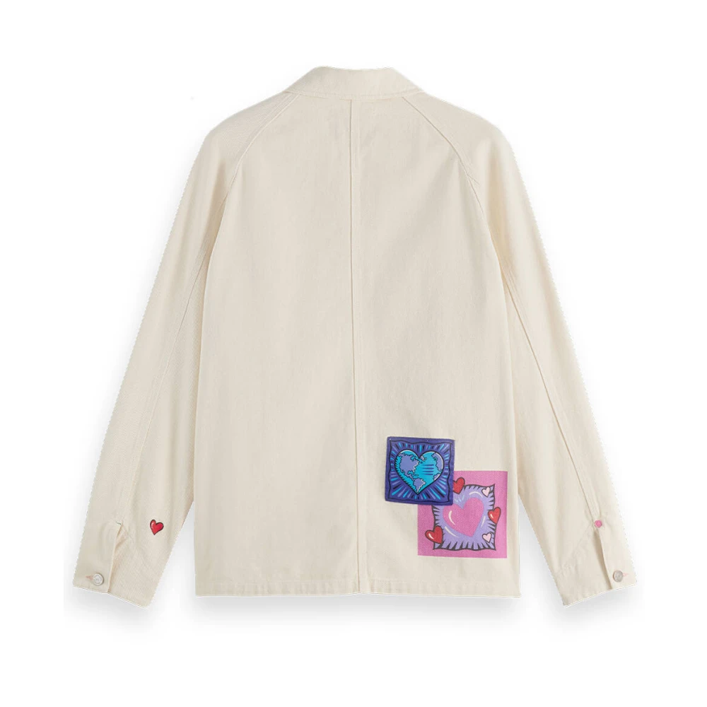 Scotch & Soda Spijkerjasje met print White Heren