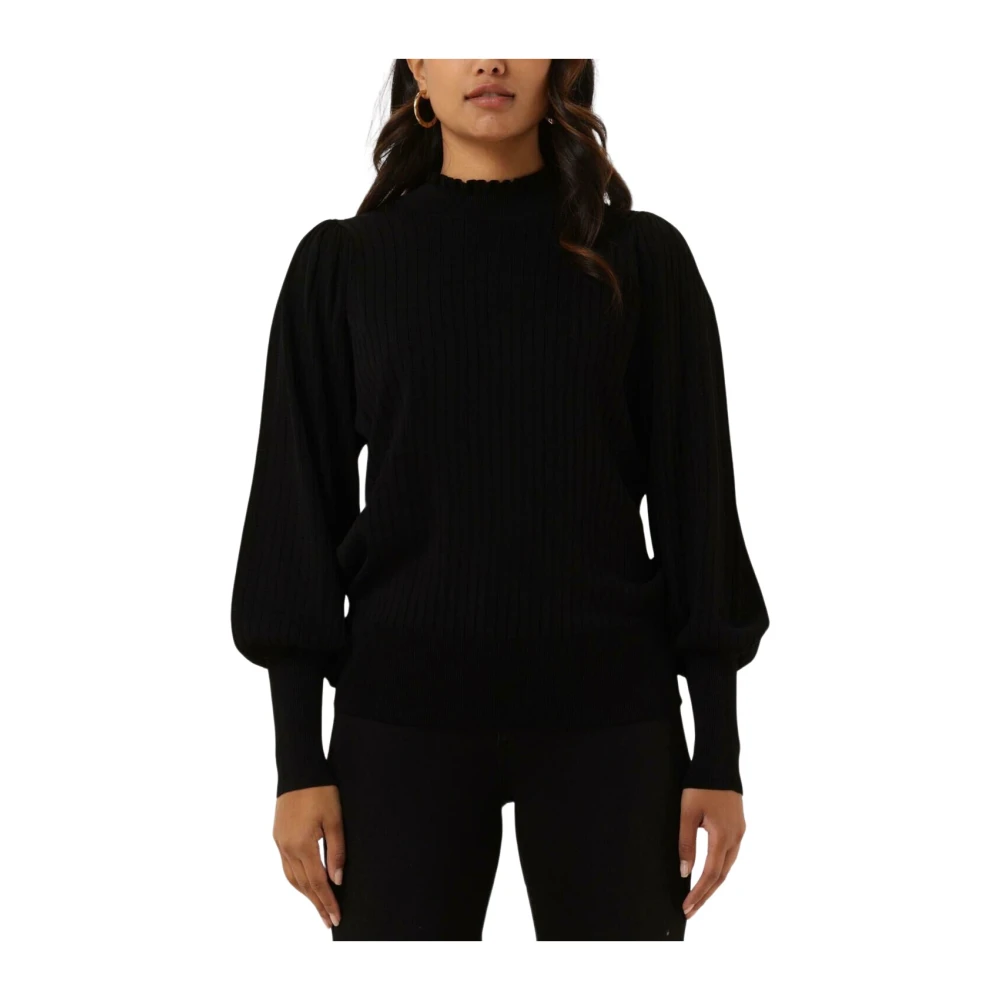 Summum Woman Ballonmouw Sweater Viscose Polyamide Gebreid Black Dames