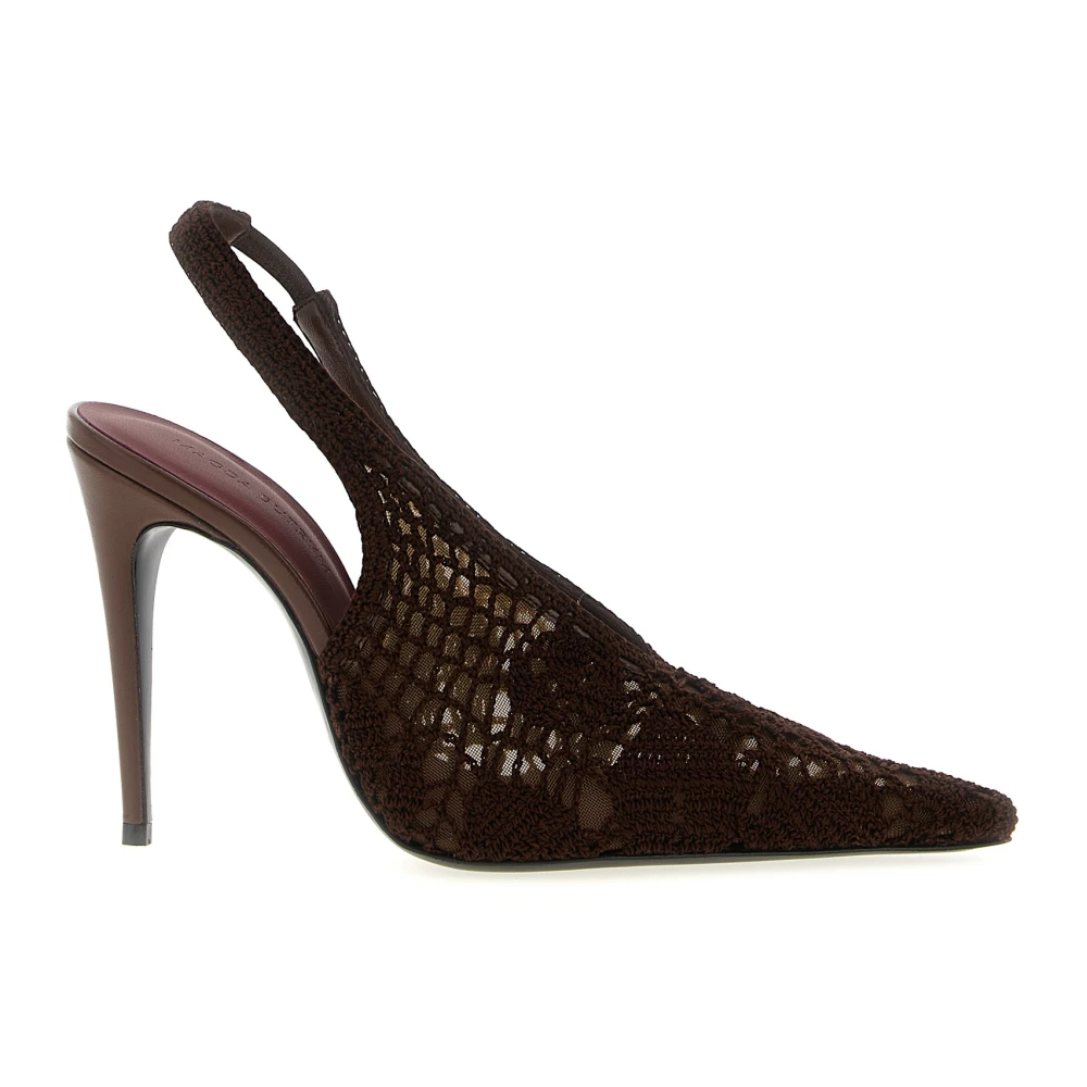 Magda Butrym Women's Brown Slingback Crochet Pumps
