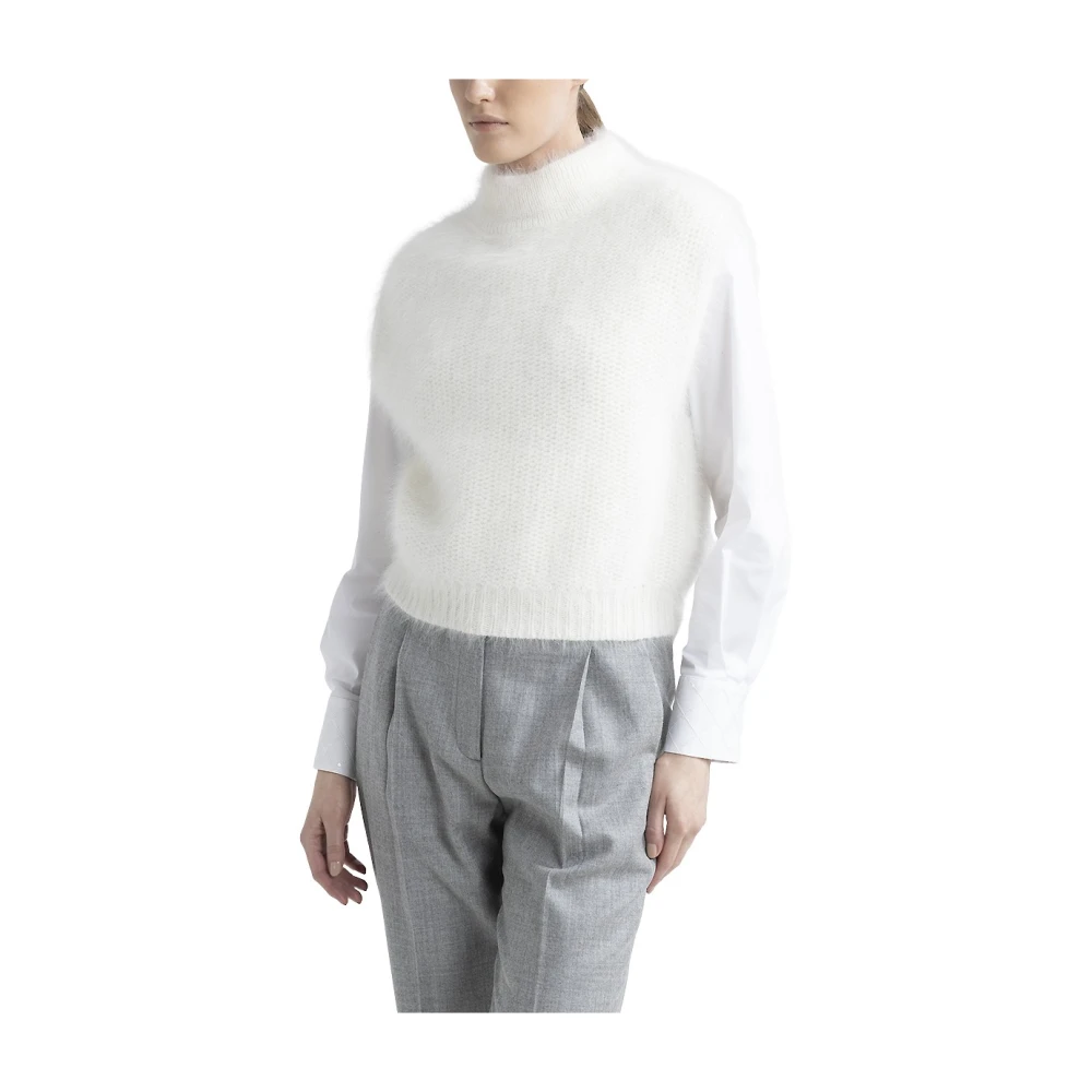 PESERICO Angora wol gilet White Dames