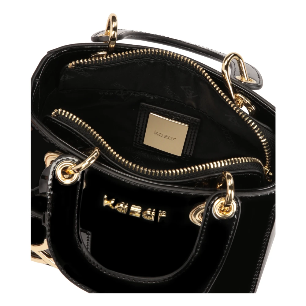 Kazar Zwarte Patent Mini Tas Black Dames