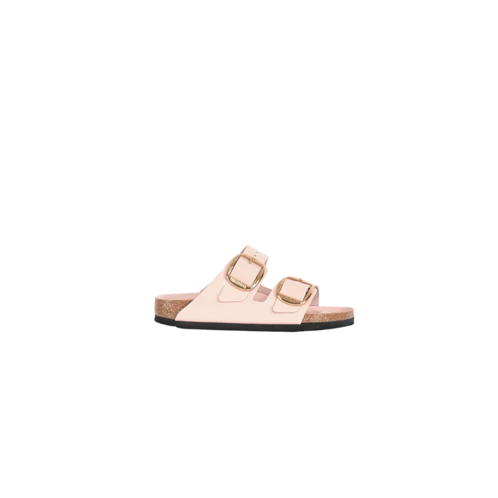 Birkenstock Women's Pink Sliders, 5 Uk, Big Buckle Leather Sandals