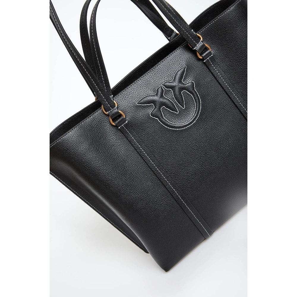 pinko Leren Schoudertas in Roze Black Dames