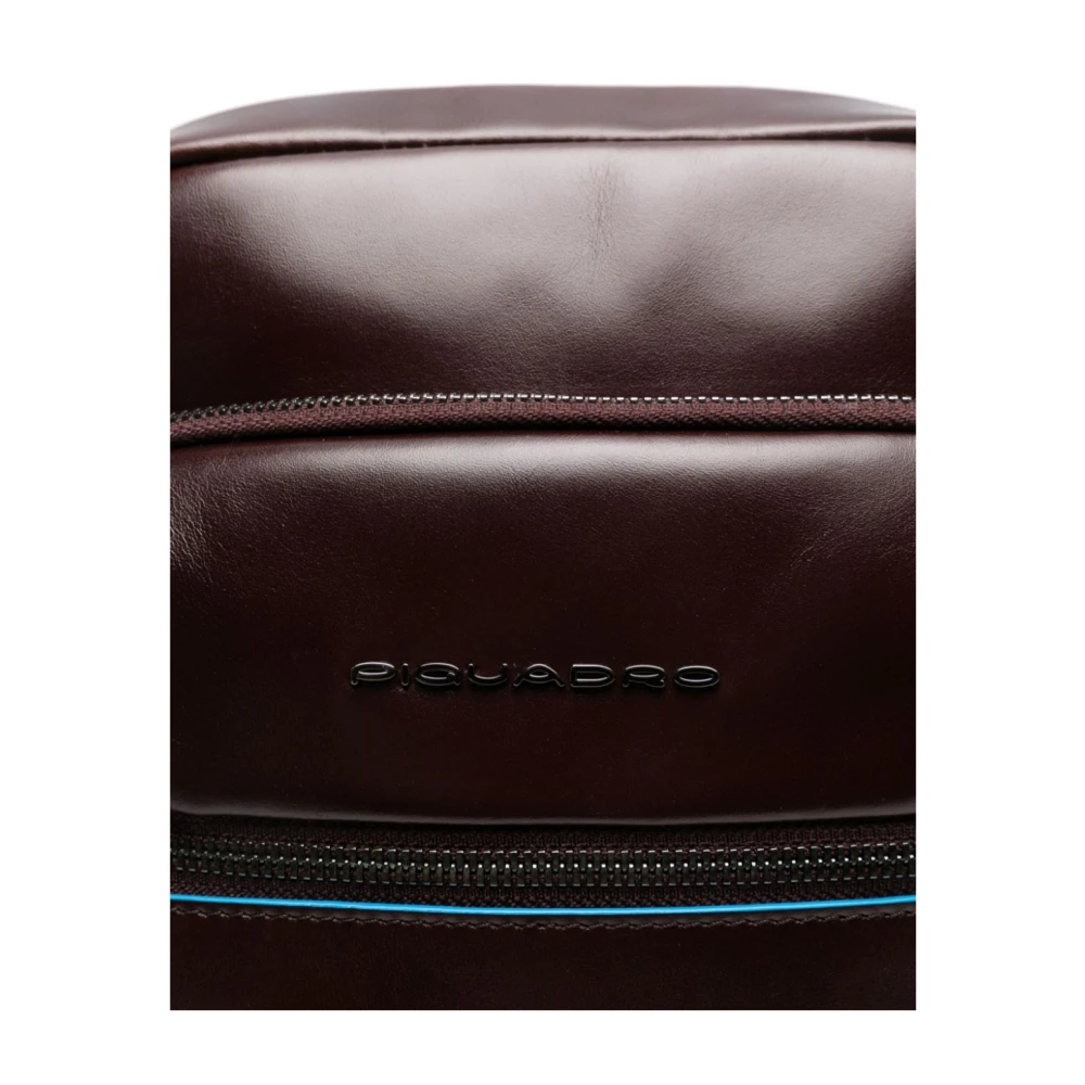 Piquadro Bruine leren rugzak met RFID-bescherming Brown Unisex