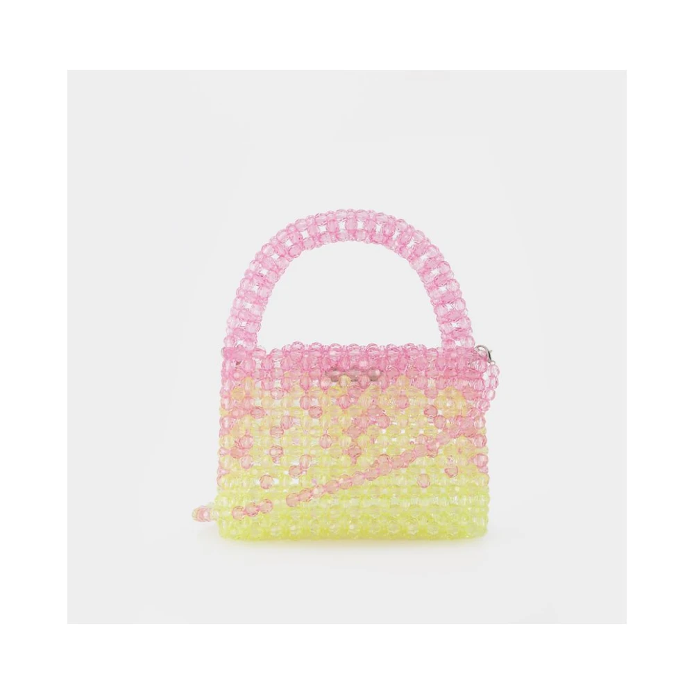 Germanier Kralen Hobo Tas Roze Groen Parel Multicolor Dames