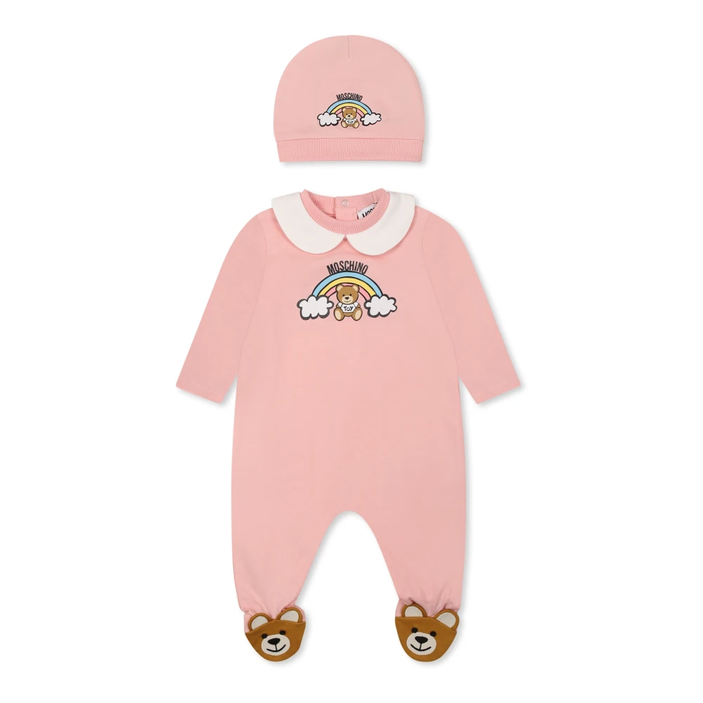 Moschino Rosa Romper och Hatt Set Pink, Unisex