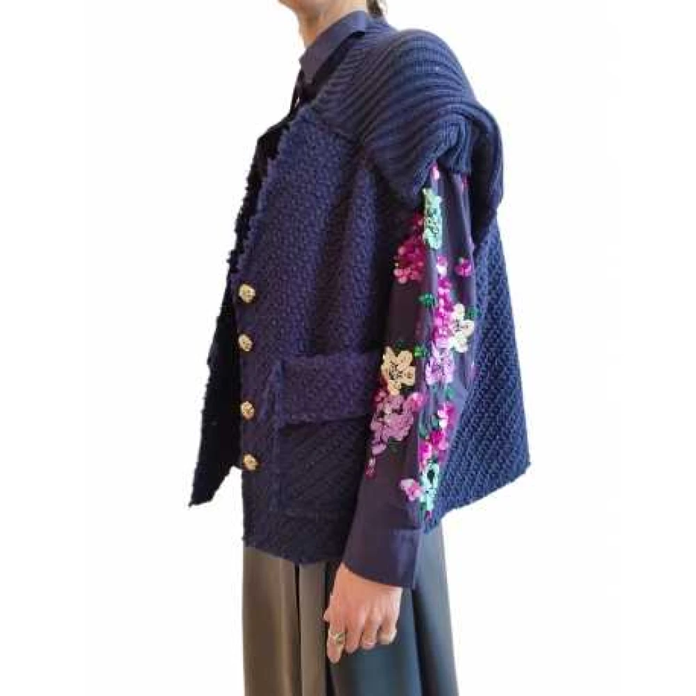 Essentiel Antwerp Navy Gebreid Mouwloos Vest Avondblauw Blue Dames