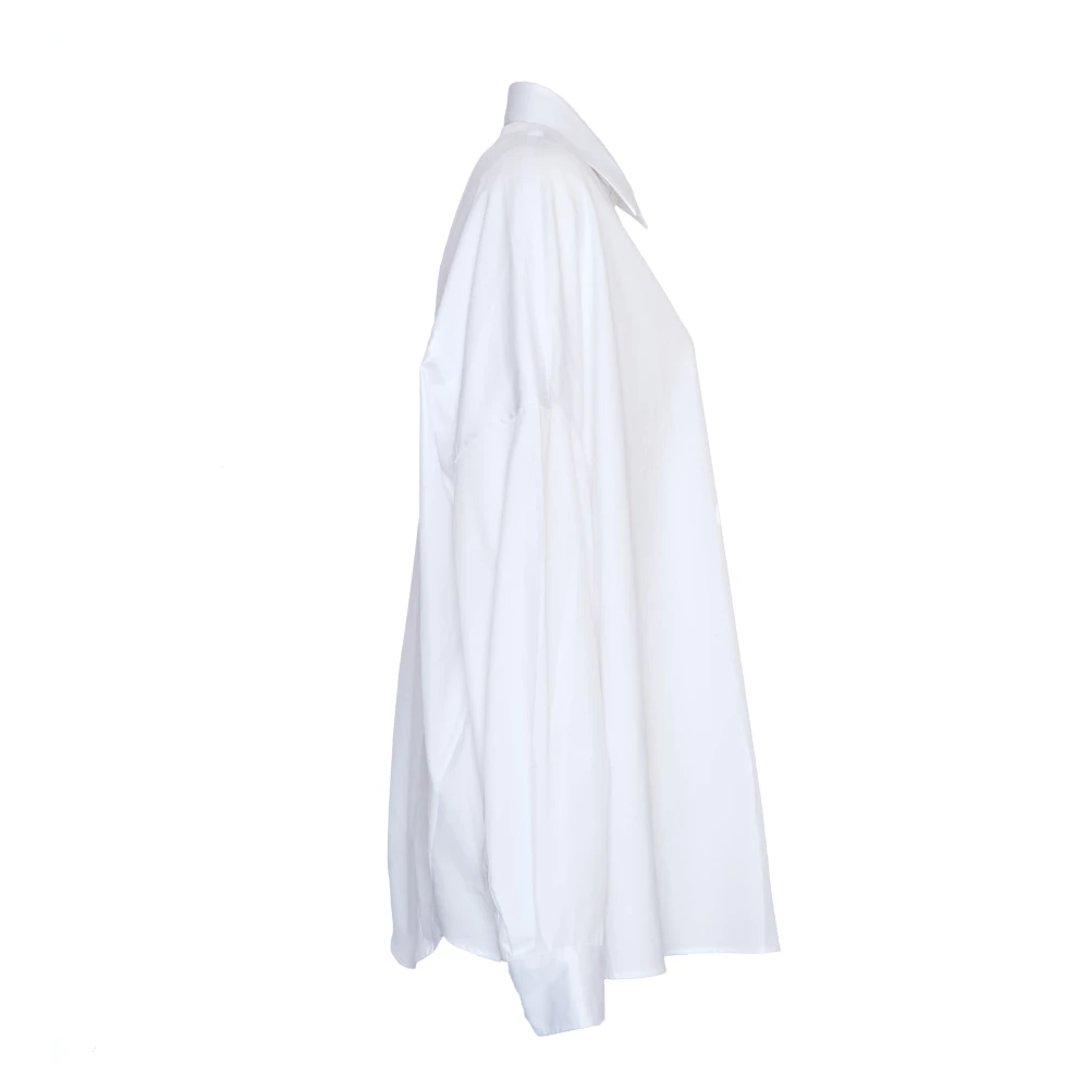 Dries Van Noten Witte Oversized Knoopshirt White Dames