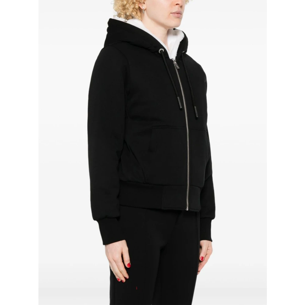 Moose Knuckles Zwarte Katoenen Jas met Nepbont Afwerking Black Dames