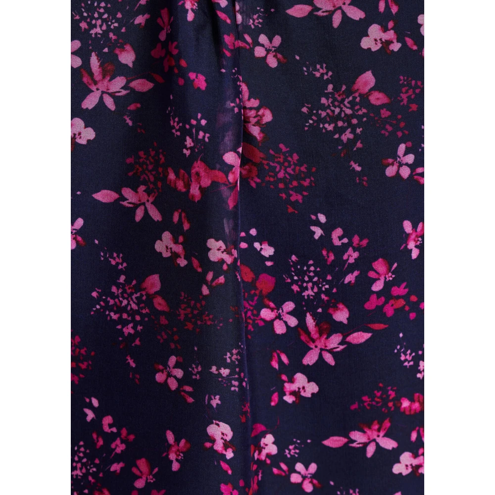 La Fée Maraboutée Blauwe en paarse bloemenprint top Purple Dames