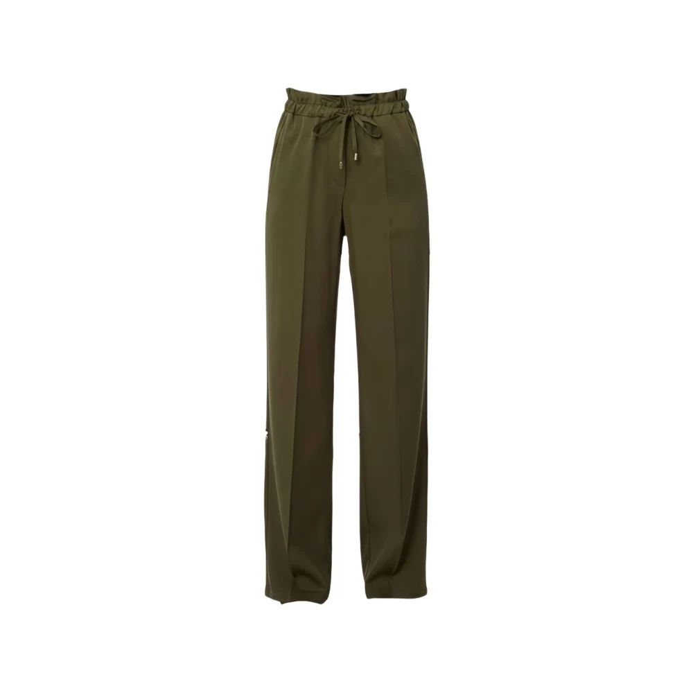 Liu Jo Mujer Verde - Pantalones Anchos Con Cordón Ajustable- Trousers - M- Pantalones Anchos Con Cordón Ajustable