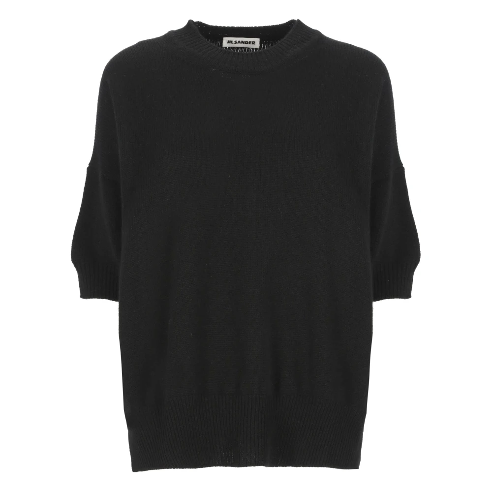 Jil Sander Zwarte Kasjmier Ronde Hals Sweater Black Dames