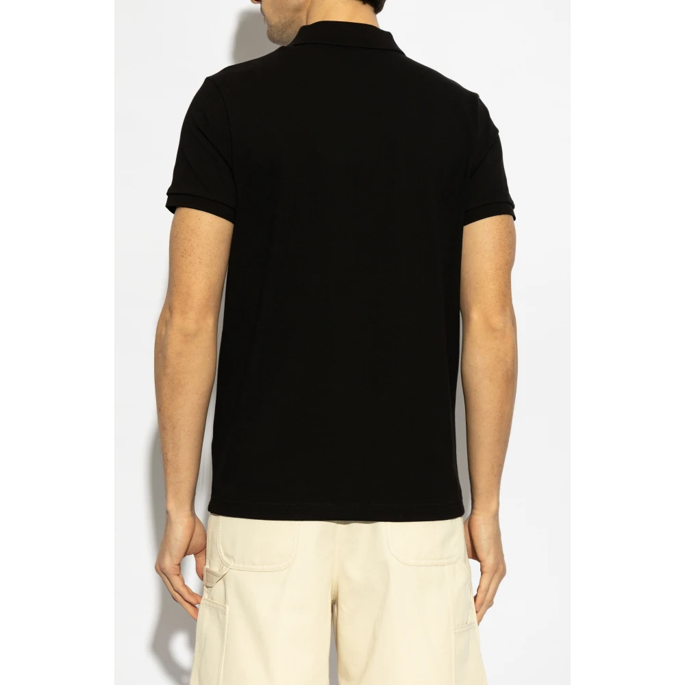 Moncler Katoenen polo met logopatch Black Heren