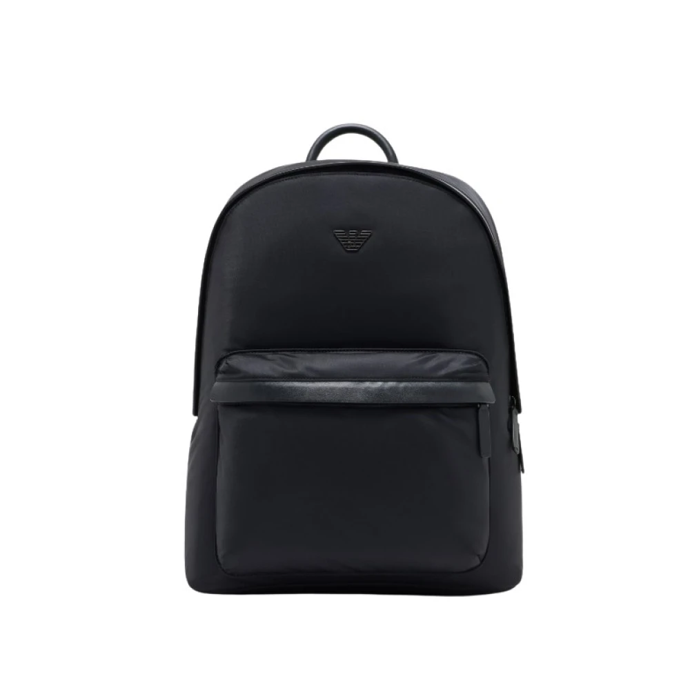 Emporio Armani Black Asv Round Backpack - Male - Backpacks - One Size - Bags