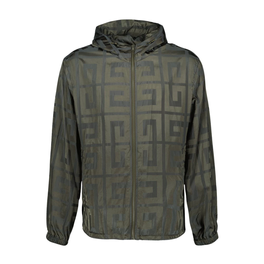 Givenchy Men's Green Light Jackets, M, 4G Windbreaker