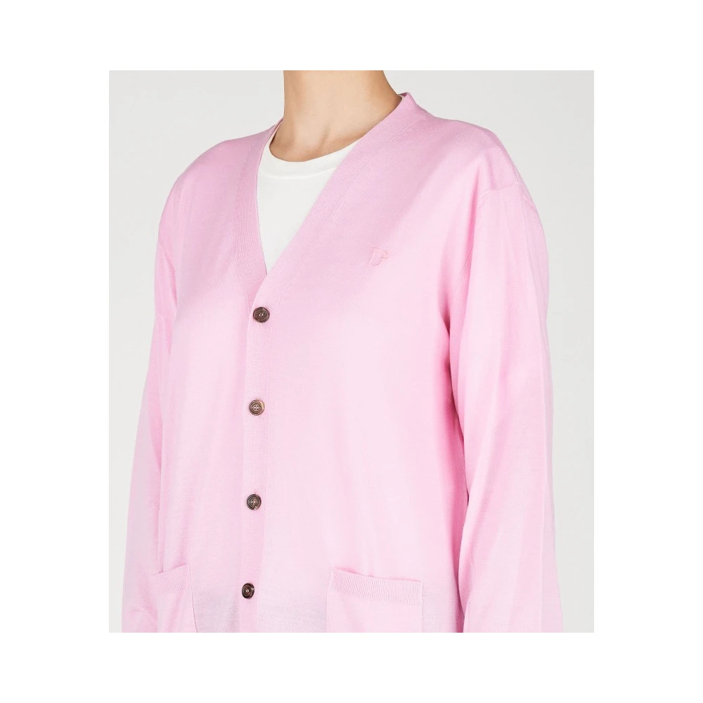 Dsquared2 Wollen vest met relaxed-fit en geborduurd logo Pink Dames