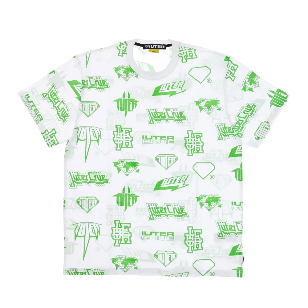 Iuter Witte Allover Heren T-shirt Horns Multicolor Heren