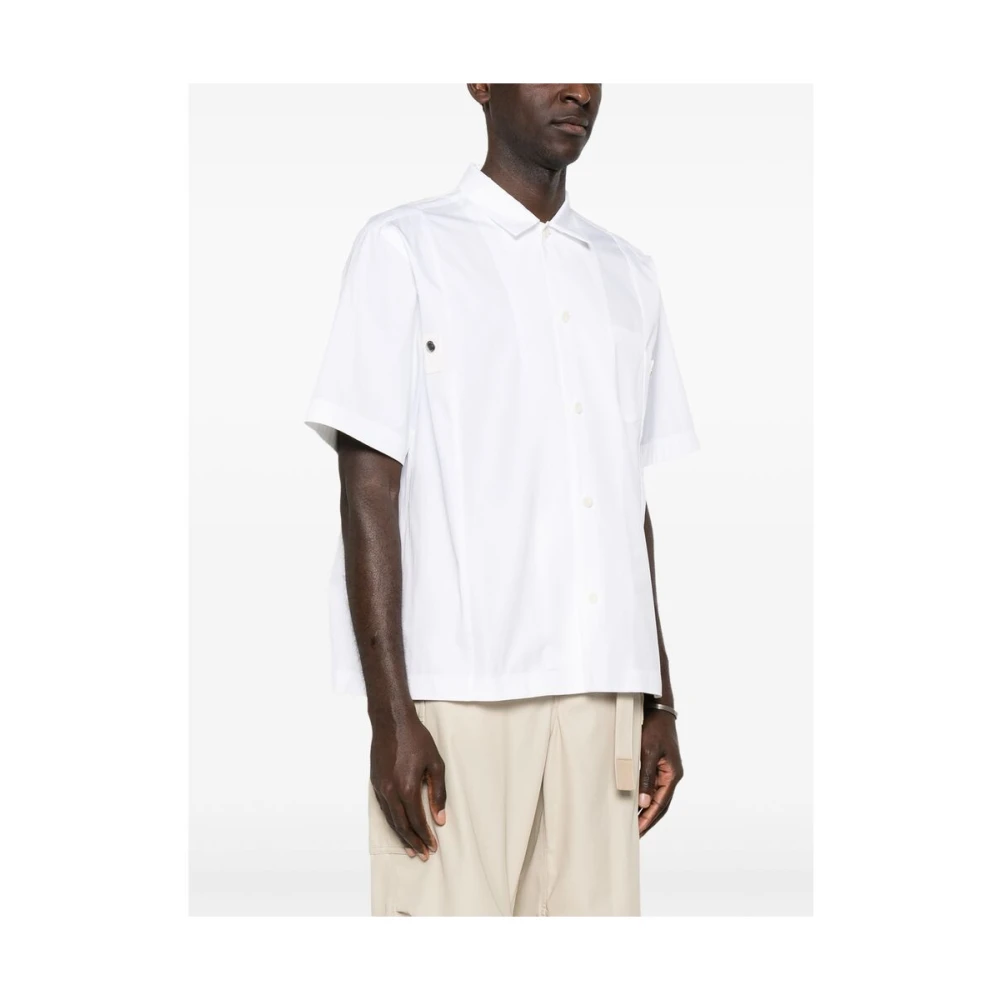 Sacai Witte Button-Up Shirt met Korte Mouwen White Heren