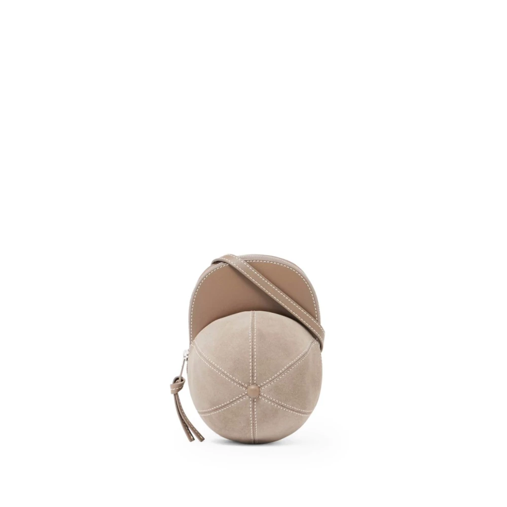 JW Anderson Beige Suède Schoudertas met Rits Brown Heren