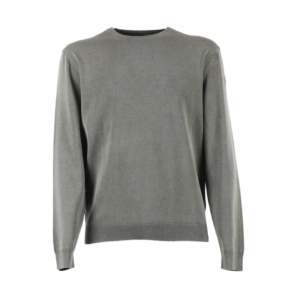 Rrd Men's Gray Round-Neck Knitwear, M, Crew Neck Jumper