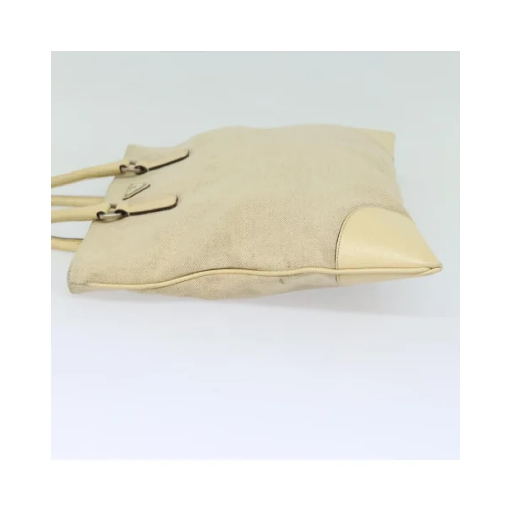 Prada Vintage Pre-owned Canvas handbags Beige Dames