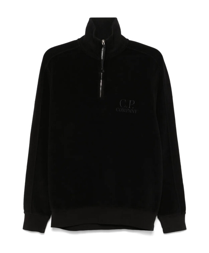 pull-zippe-decontracte-en-coton-noir