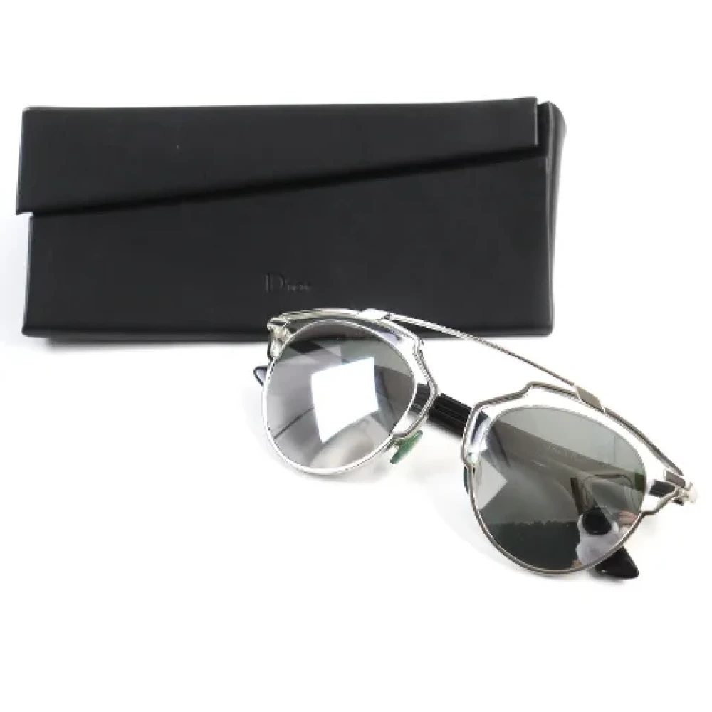 Dior Vintage Pre-owned Metal sunglasses Gray Heren