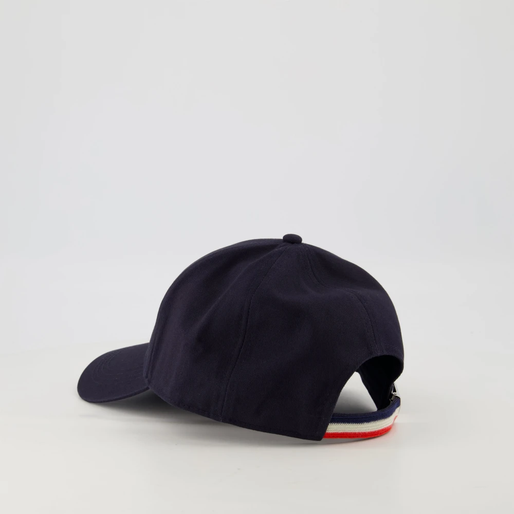 Moncler Navy Leren Logo Pet Blue Heren