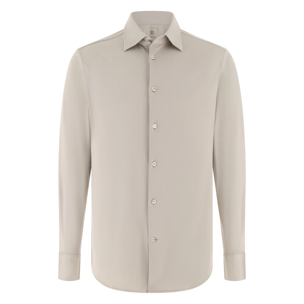 Boggi Milano Mannelijk Beige Overhemden Heren, 2XL, Katoen, New York Collar Polo