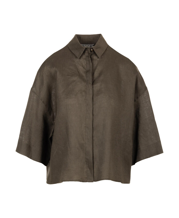 chemisier-en-lin-vert-a-coupe-large