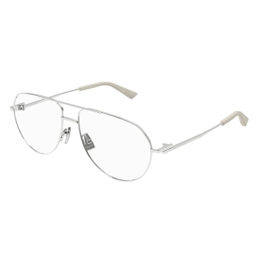Bottega Veneta Zilveren Aviator Bril met Heldere Lenzen Gray Dames