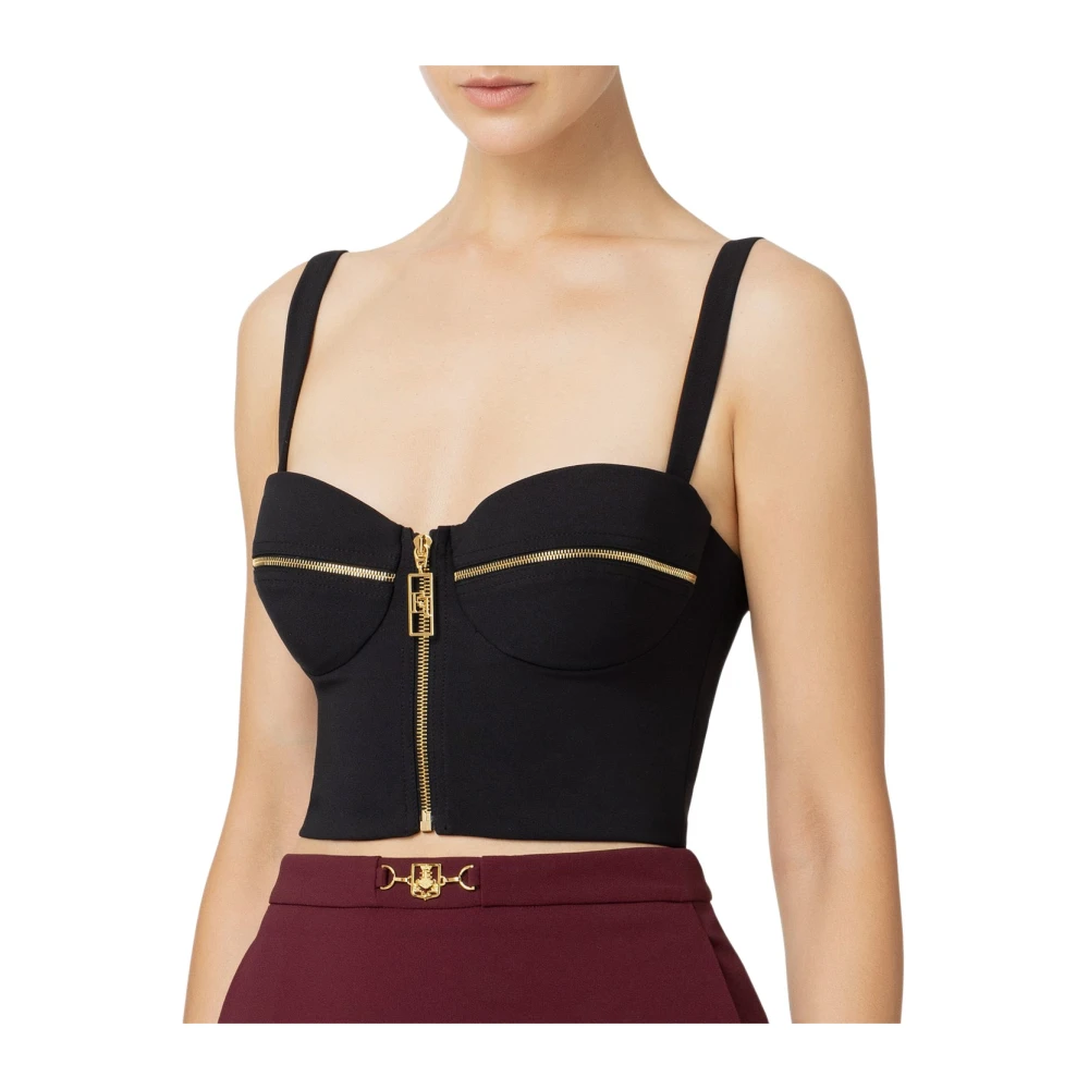 Elisabetta Franchi Stijlvolle Top met Unieke Stijl Black Dames